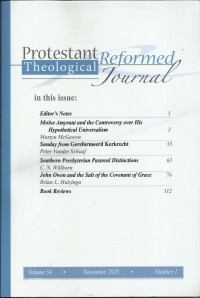Image of Protestant Reformed Theologica Journal Vol. 54 No. 1