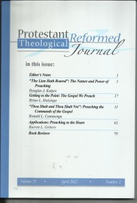 Image of Protestant Reformed Theologica Journal Vol. 55 No. 2